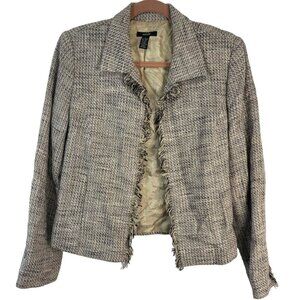 Alfani suit jacket blazer collar v neck slits on arm shoulder pads size 12 armpi